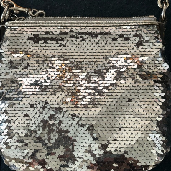 Coach Silver Sequin Crossbody Bag poppy - Picture 4 of 5